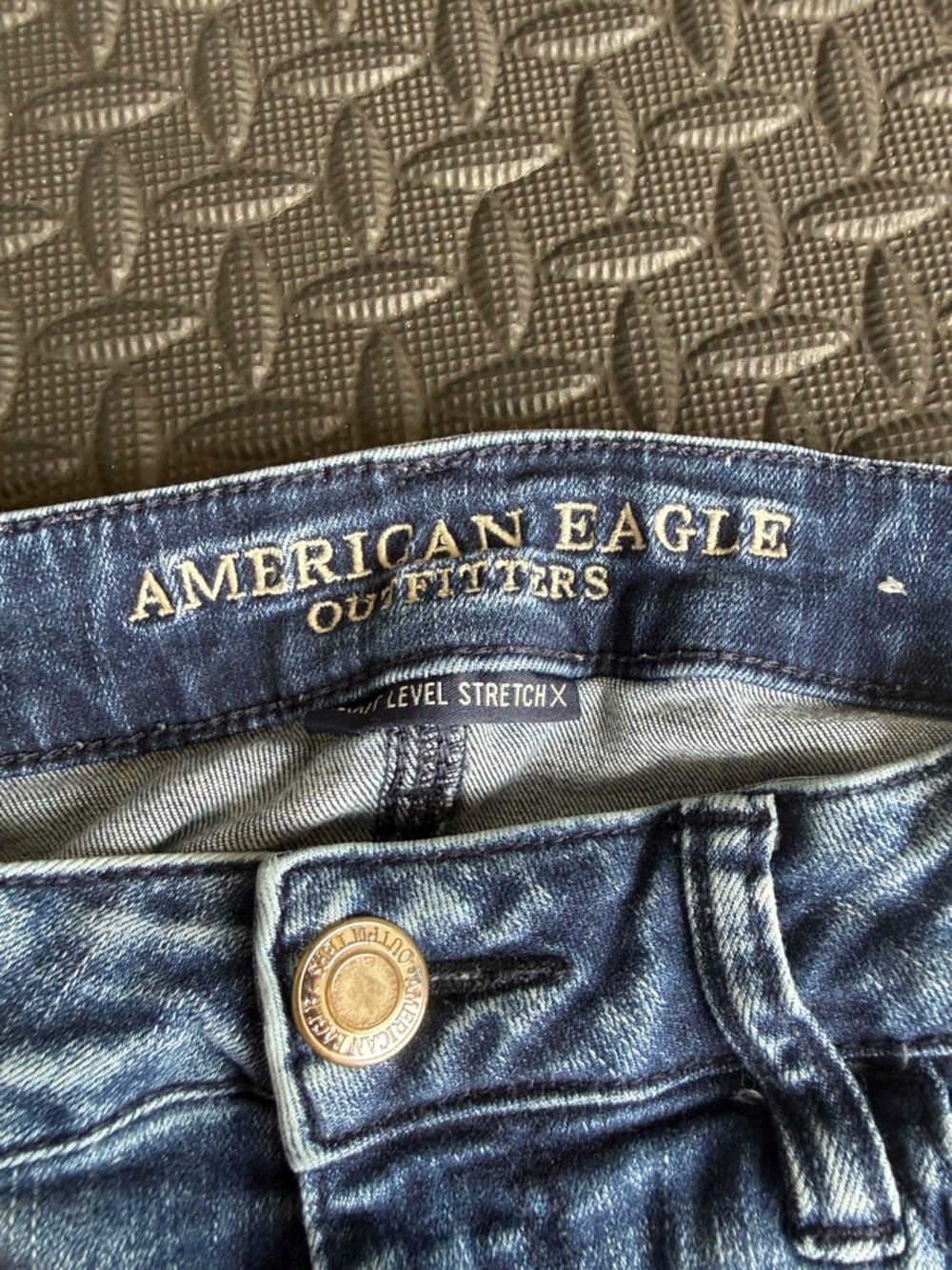 American Eagle Outfitters Blue Ankle Skinny Jeans with Frayed Hem - Picture 2 of 4
